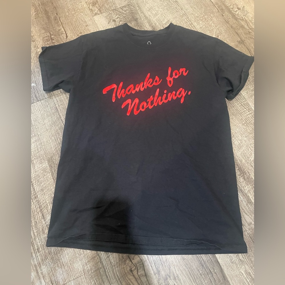 Black thanks for nothing shirt